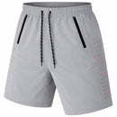 JUMP START MEN'S TRAINING SHORTS ZIPPER POCKETS - 2XL - SILVER/ RED DOTS - Brand New