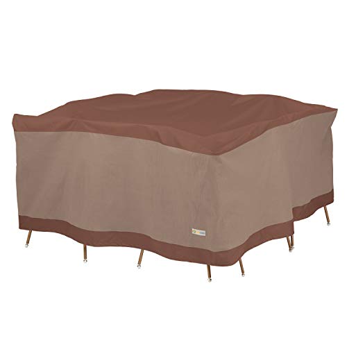 DUCK COVERS ULTIMATE WATERPROOF 76 SQUARE TABLE CHAIRS COVER UTS07676 - MOCHA - Like New