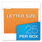 81607 Pendaflex 1/5 Cut Hanging Folders, Letter Size, 25/BX (81607) - ORANGE - Brand New