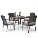 PAMAPIC OUTDOOR PIECE PATIO DINING SET, 4 CHAIRS + TABLE AND CHAIRS - BEIGE - Like New