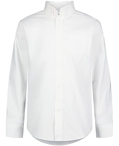 IZOD UNIFORM YOUNG MEN'S LONG SLEEVE BUTTON-DOWN OXFORD SHIRT - SIZE: M - WHITE - Brand New