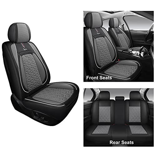 TAPHA EXECUTIVE LEATHERETTE CAR SEAT COVER & CUSHION SET - BLACK/GRAY - Like New