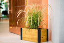 VITA MEZZA 24" X12" CEDAR PLANTER BLACK ALUMINUM POSTS WOODGRAIN - BROWN/BLACK - Like New