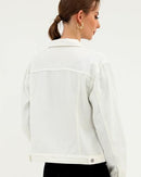 ARGSTAR WOMEN'S DENIM JACKET - SIZE: WOMEN L - WHITE - Like New