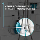 Zenna Home Adjustable Hanging Shower Caddy Handheld Hose - Satin Chrome - Brand New