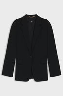 BOSS REGULAR-FIT JACKET IN CREASE-RESISTANT CREPE BLACK SIZE 4 - BLACK - Brand New