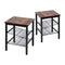 CORAL FLOWER SET OF 2 SIDE TABLES, END TABLES, FOR LIVING ROOM - RUSTIC BROWN - Like New