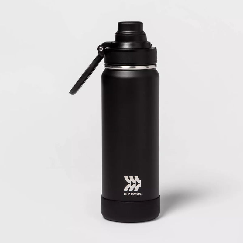 ALL IN MOTION 24OZ VACUUM INSULATED STAINLESS STEEL WATER BOTTLE - BLACK - Like New