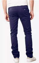 GALAXY BY HARVIC MEN'S SUPER STRETCH SLIM FIT CHINO PANTS - NAVY - 36X32 - Brand New