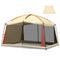 CAMPROS CP SCREEN HOUSE WITH 1 PC REMOVAL WIND/SUN PANEL CANOPY TENT- BEIGE - Like New