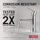 DELTA FAUCET TRINSIC SINGLE HOLE BATHROOM FAUCET, CHROME 559LF-MPU - CHROME - Brand New
