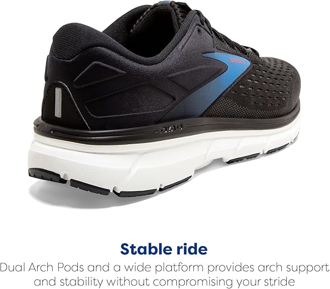 BROOKS MEN'S DYAD 11 RUNNING SHOE - SIZE: MEN 8.5 - BLACK/EBONY/BLUE - Like New
