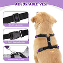 Lukovee Dog Safety Vest Harness with Seatbelt, Adjustable (Medium, Purple) - Like New