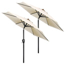 SIMPLE DELUXE 7.5FT UMBRELLA OUTDOOR PUSH BUTTON TILT/CRANK 2 PACK - BEIGE - Like New