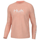 HUK Men's Pursuit Heather Long Sleeve, Fishing Shirt, Peach Nectar Heather XL - Brand New
