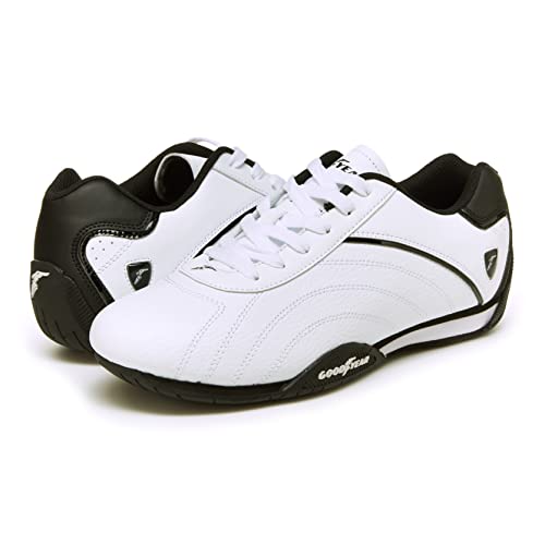 GOODYEAR MENS ORI RACER SNEAKER LOW-TOP SNEAKERS PU LEATHER/MESH SIZE 11 WHITE - Brand New