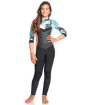 Roxy Girl 4/3 Syncro Girl Back Zip GBS Wetsuit Black/Pale Coral/Butter Size: 10G - Like New