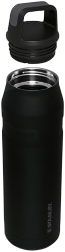 STANLEY ICEFLOW CAP AND CARRY WATER BOTTLE | WIDE MOUTH TWIST LID | 36OZ - BLACK - Like New