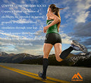 FUELMEFOOT COPPER COMPRESSION SOCKS MEN L/XL WOMEN L/XL - BLACK - Like New