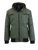 GALAXY BY HARVIC MEN'S HEAVYWEIGHT MOTO JACKET - SIZE: MEN L - OLIVE - Brand New