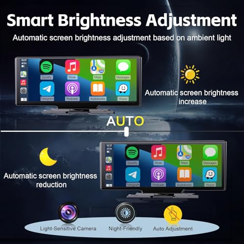 LUZETERNA 9 INCH CAR WITH 4K DASH CAM ANDROID AUTO PORTABLE STEREO - BLACK - Like New