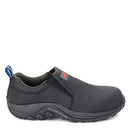 MERRELL MEN'S JUNGLE MOC LEATHER COMP TOE WORK SHOE SIZE: MEN 9W BLACK - Like New