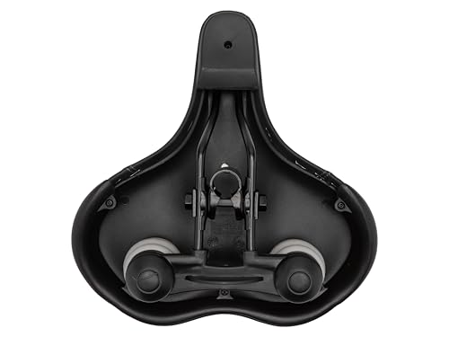 SCHWINN COMFORT BIKE SEAT MEN WOMEN REPLACEMENT SADDLE SEAT POST - BLACK - Like New