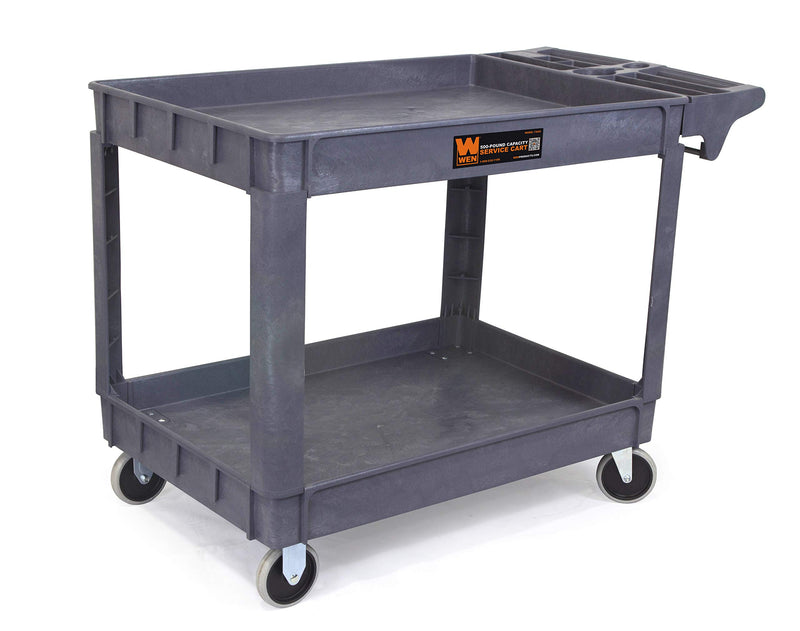 WEN 500-POUND CAPACITY 46 BY 25.5-INCH EXTRA WIDE SERVICE UTILITY CART BLACK - Like New