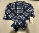 CENTRO MEN'S PLAID FLANNEL LONG SLEEVE SHIRT - SIZE: MEN XL - NAVY WHITE - Brand New