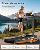 LONTEK 3 IN 1 WALKING PAD TREADMILL 15% INCLINE OLT-X5F TREADMILL - CARBON BLACK - Like New