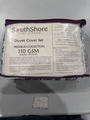 SOUTHSHORE FINE LINENS DUVET COVER SET FULL/QUEEN - GRAY/WHITE - Like New