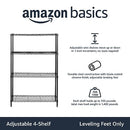 AMAZON Basics 4-Shelf Adjustable Steel Wire Rack Storage Shelving Organizer - Like New