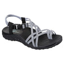 Skechers Women's Reggae IRIE MON Sandal, Vegan Friendly ,Black/White, Size 10 - Brand New