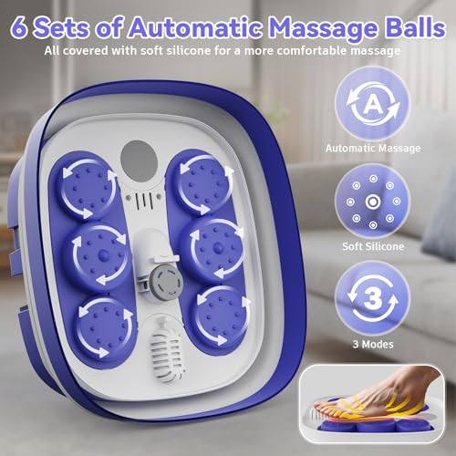BEAUMOI FOOT SPA COLLAPSIBLE FOOT BATH MASSAGER HEAT REMOTE TIMER - PURPLE - Like New