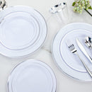 WELLIFE 350Pcs Silver Plastic Plates with Disposable Silverware - Silver - Brand New