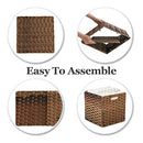 OMERAI Wicker Storage Baskets Set of 4 Foldable Cube Rattan Baskets - Brand New