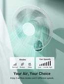 PARIS RHÔNE Wall Mount Fan with Remote,16 Inch Wall Fan with 5 Blades - Like New
