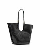 ALLSAINTS ARA SHINE E/W LARGE LEATHER TOTE BAG W284XD - BLACK - Brand New