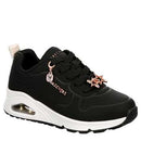 SKETCHERS GIRLS LITTLE-BIG KID UNO SNEAKER - SIZE: YOUTH 13.5 - BLACK - Like New