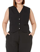 HFS-SS22-CA08 Staples by the Drop Women's Sadie Cropped Slim Vest, Black, L. - Brand New