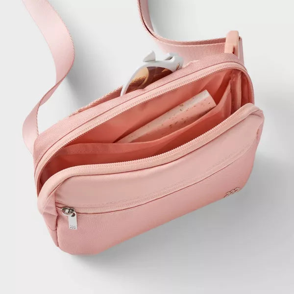 ALL IN MOTION™ PREMIUM BELT BAG BLUSH WATER-RESISTANT KNIT FANNY PACK - BLUSH - Like New