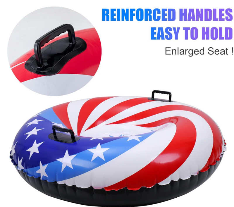 LIFECHOIC SNOW TUBES SNOW SLEDS FOR SLEDDING HEAVY DUTY - RED/WHITE/BLUE - Like New