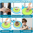 DCVREDF POTTERY WHEEL KIDS 3 CLAY KITS PAINTING SUPPLIES COMPLETE - BLUE/WHITE - Like New