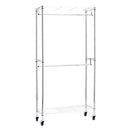Amazon Basics Adjustable Clothes Rack, Double Hanging Rod Garment - Chrome - Brand New
