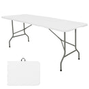 HAISIWLKJ FOLDING TABLE 6 FT LIGHTWEIGHT CAMPING TABLE RECTANGULAR - WHITE - Like New