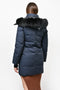 MACKAGE NAVY BLUE 'JUANA' DOWN PARKA WITH BLACK FUR HOOD DETAIL SIZE XS - Like New