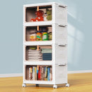 YFXCVSL 4 TIER PLASTIC STORAGE BINS WITH LID 24QT, STACKABLE,ROLLING, - WHITE - Brand New