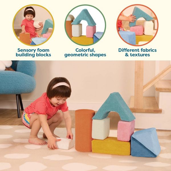 B. TOYS TUMBLE-Y TOWERS SOFT SENSORY BABY BLOCKS FOR STACKING - Like New