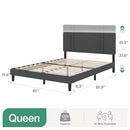 NOVILLA QUEEN BED FRAME WITH HEADBOARD BED FRAME QUEEN SIZE WITH WOOD SLATS - Like New