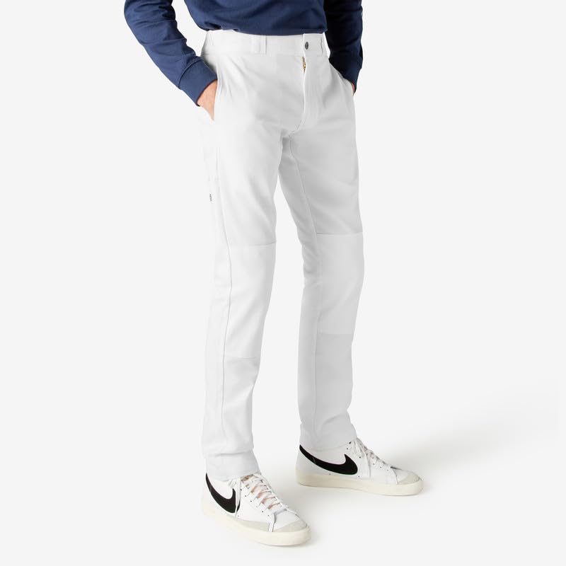 DICKIES MEN'S SKINNY STRAIGHT DOUBLE KNEE WORK PANTS MEN 40X32 WHITE - Like New